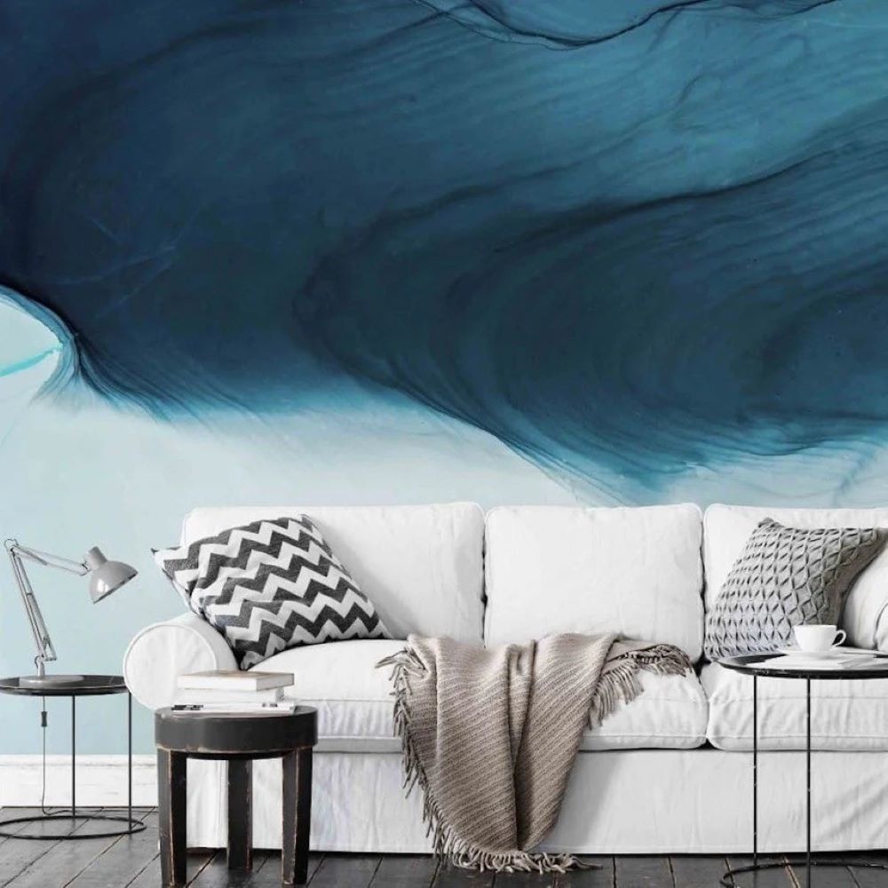 Papier peint abstrait texture liquide mer et océan de luxe