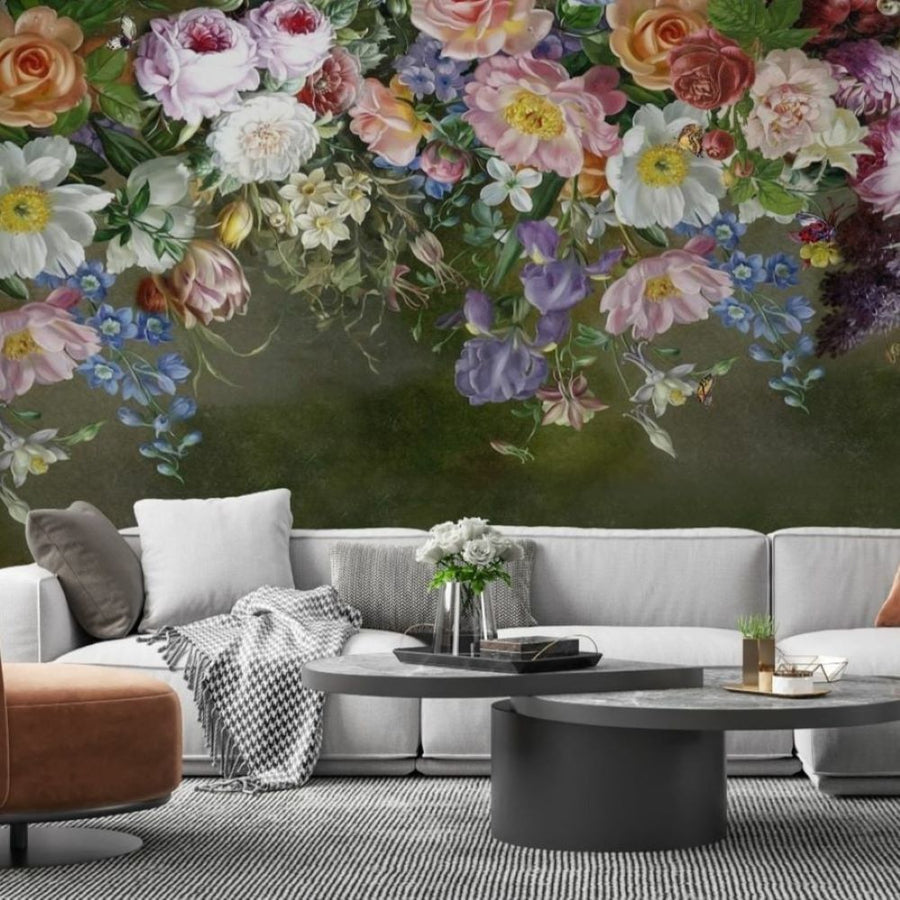 Papier peint 3D grandes pivoines